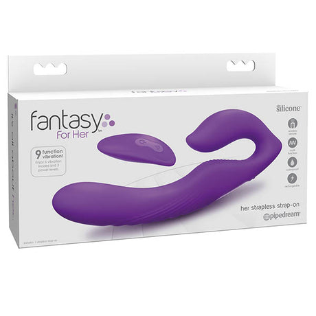 Pipedream Fantasy For Her Strapless Strap-On - USB Remote Purple