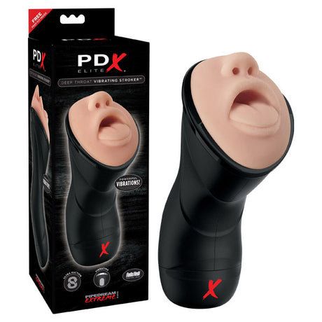 PDX Elite Deep Throat Vibrating Stroker with Realistic Feel