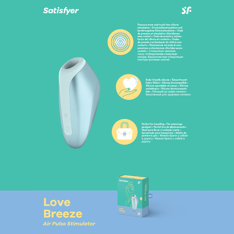Satisfyer Love Breeze Blue | Air Pulse & Vibration | Compact & Waterproof | Body-Safe Silicone