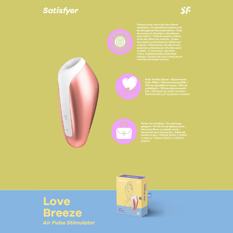 Satisfyer Love Breeze Rose Gold | Air Pulse & Vibration | Compact & Waterproof | Body-Safe Silicone