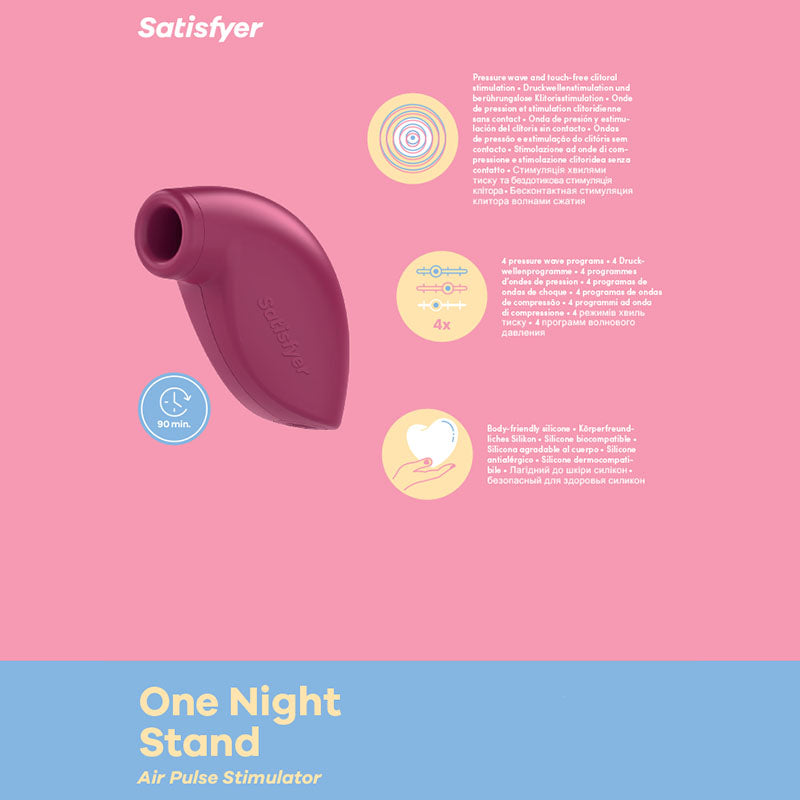Satisfyer One Night Stand | Disposable Air Pulse Vibrator | 4 Modes | Skin-Friendly Silicone