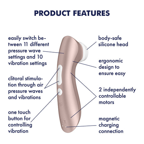Satisfyer Pro 2+ Rose Gold - Air Pulse + Vibration