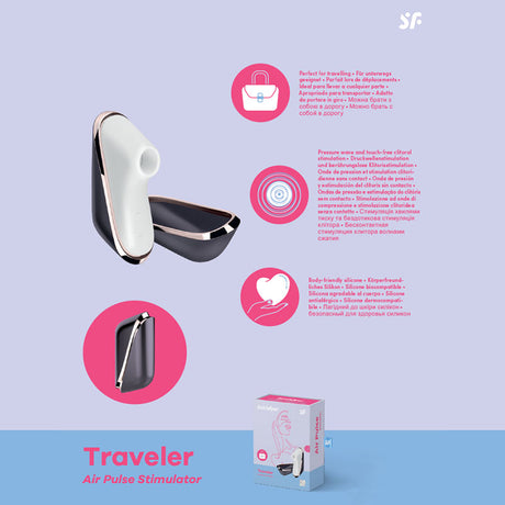 Satisfyer Pro Traveller | 11 Air Pulse Modes | Waterproof & Compact