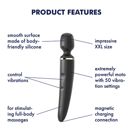 Satisfyer Wand-er Woman Wand Massager - 50 Vibration Settings, Soft Silicone