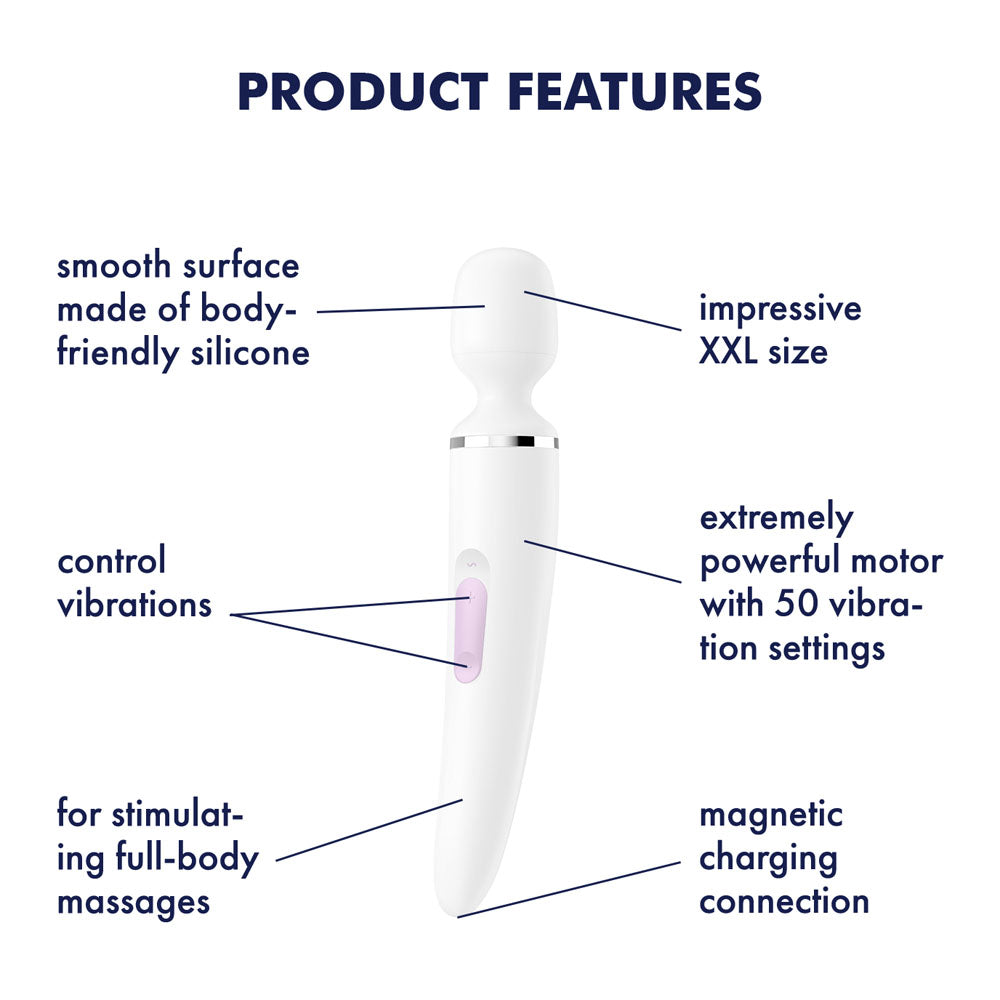 Satisfyer Wand-er Woman Wand Massager - 50 Vibration Settings, Soft Silicone