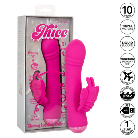 CalExotics Thicc Chubby Rotating Butterfly – Ultra-Thick Triple Motor Rotating Vibrator