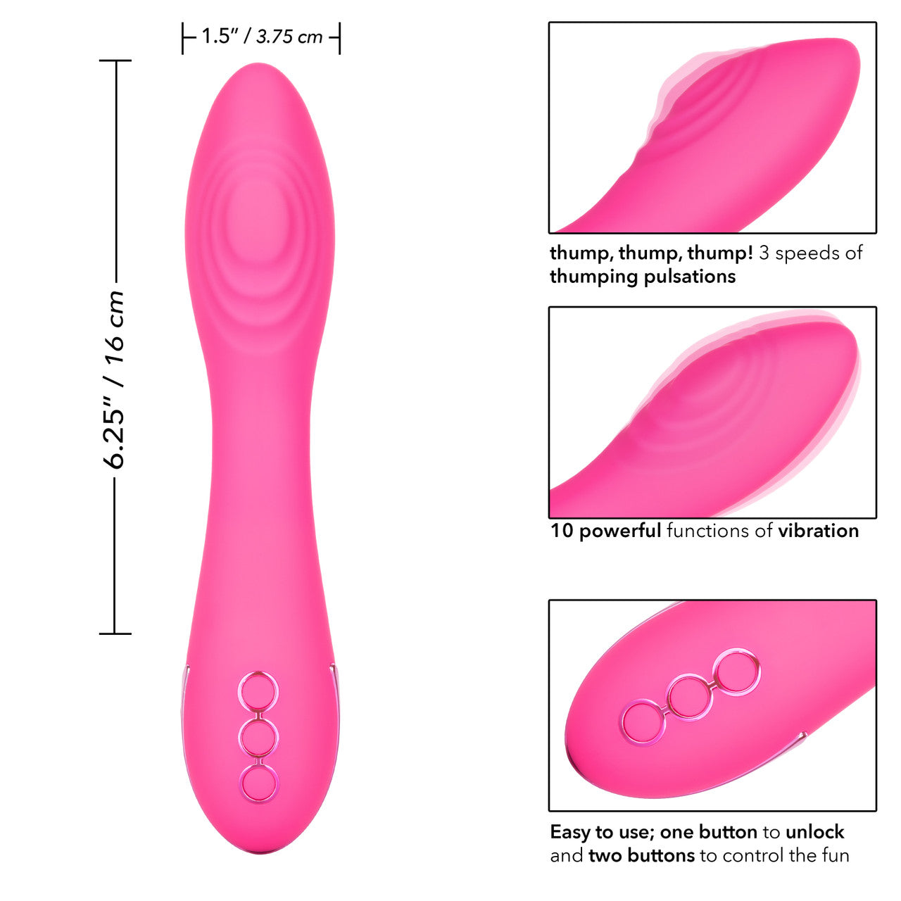California Dreaming Surf City Centerfold – Thumping & Vibrating Wand Massager