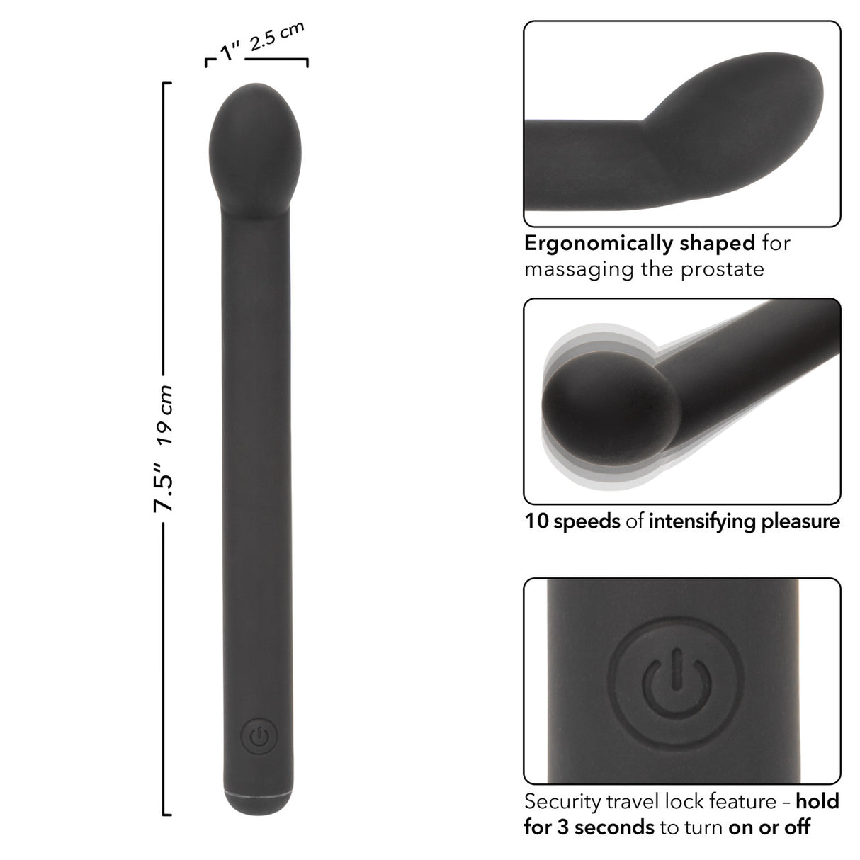 CalExotics Dr. Joel Kaplan Rechargeable Prostate Massager – Ergonomic P-Spot Stimulation