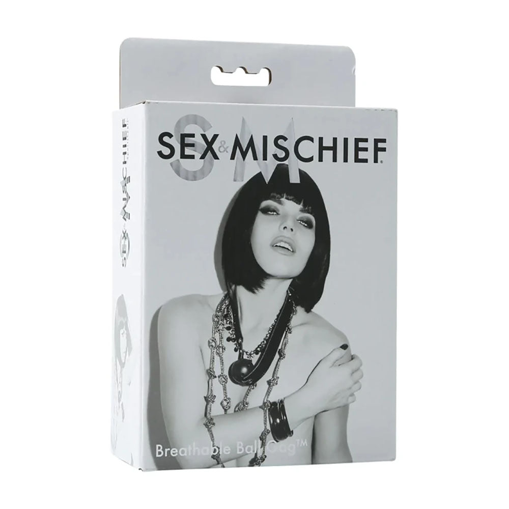 Sex & Mischief Breathable Ball Gag - Breathable Ball with Adjustable Strap