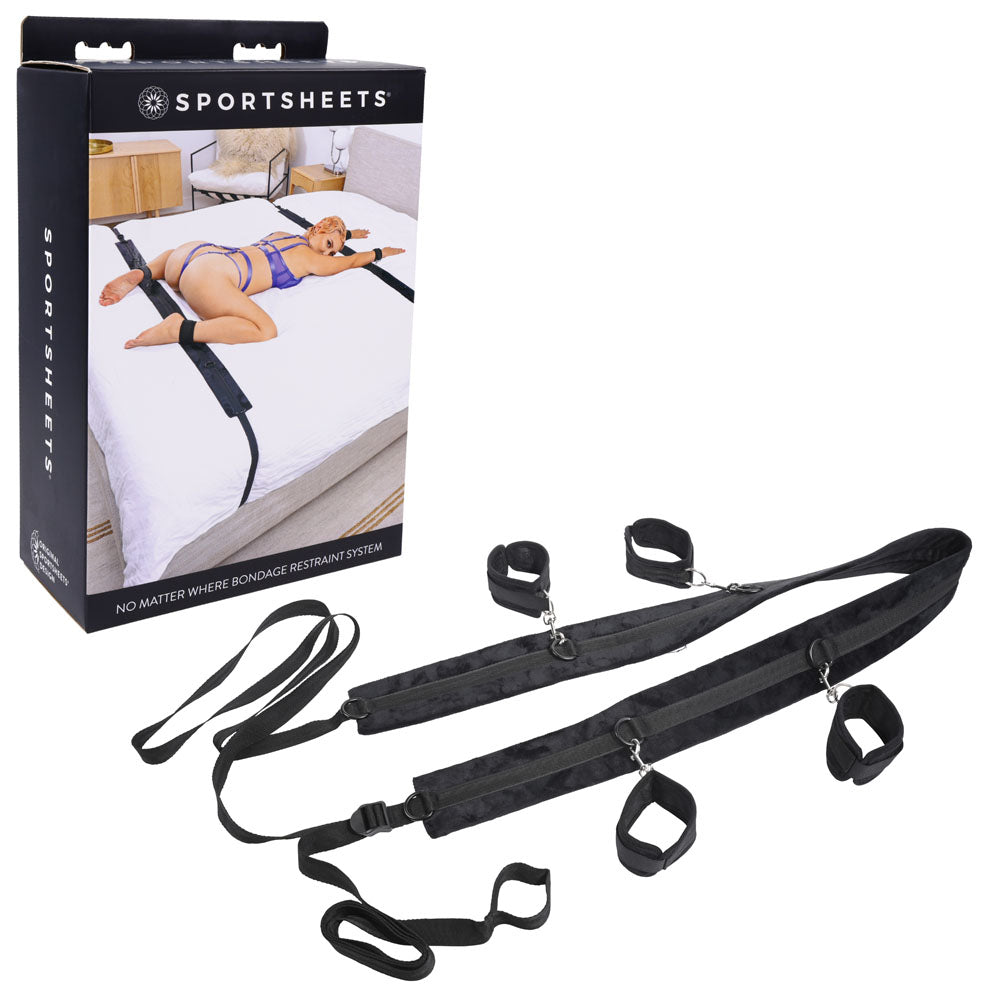 Sportsheets No Matter Where Adjustable Bondage Restraint Kit - Bed & Door