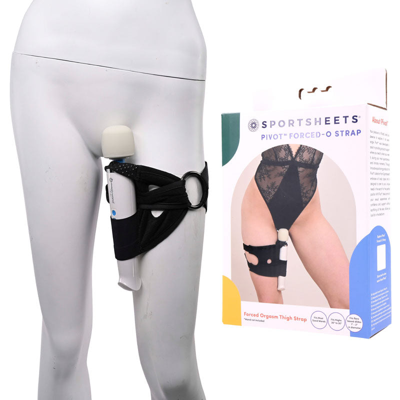 Pivot 2-in-1 Forced-O Strap Thigh Harness for Wand Massagers (Vibrator Not Included)