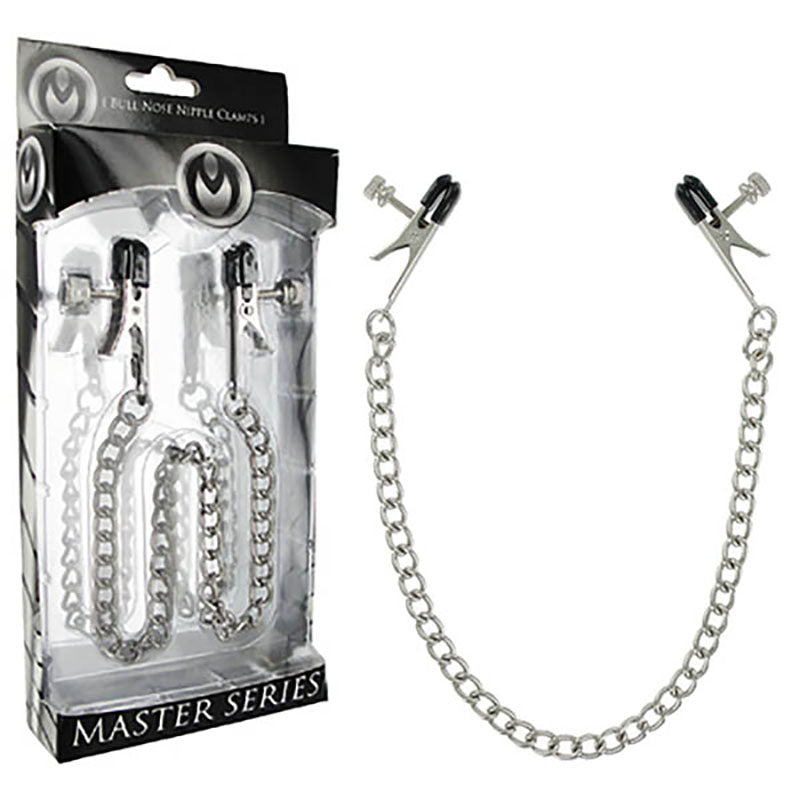 Master Series Ox Bull Nose Adjustable Nipple Clamps with Chain