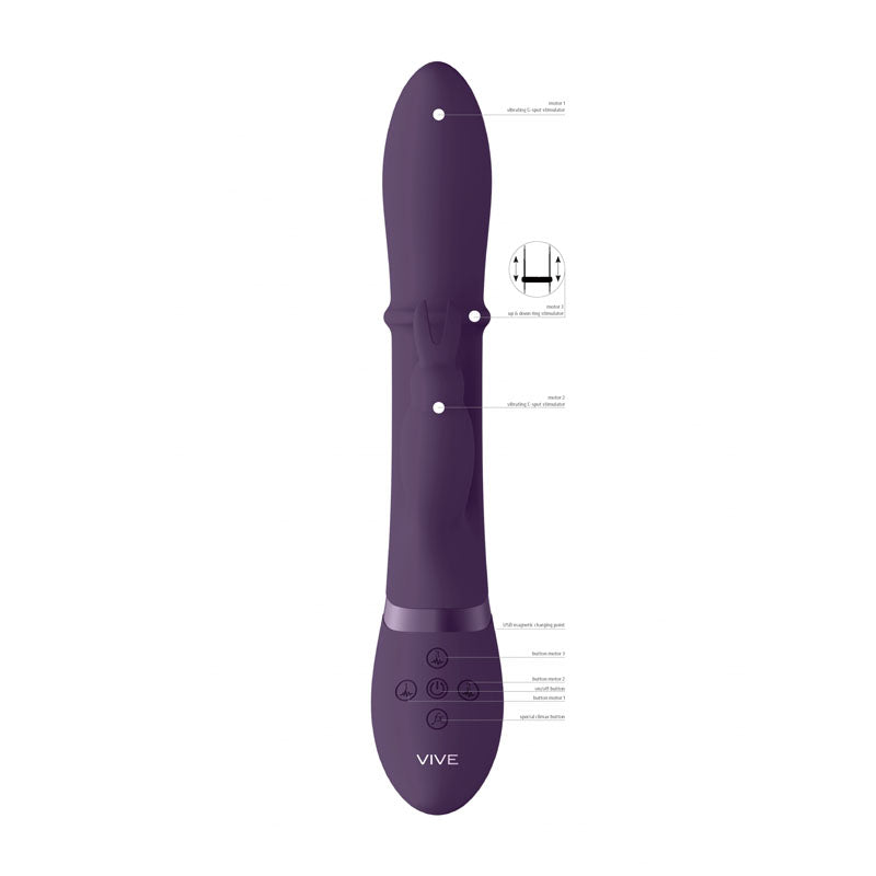 VIVE Halo Rabbit Vibrator with Triple Motors & Moving Ring - Waterproof & Quiet