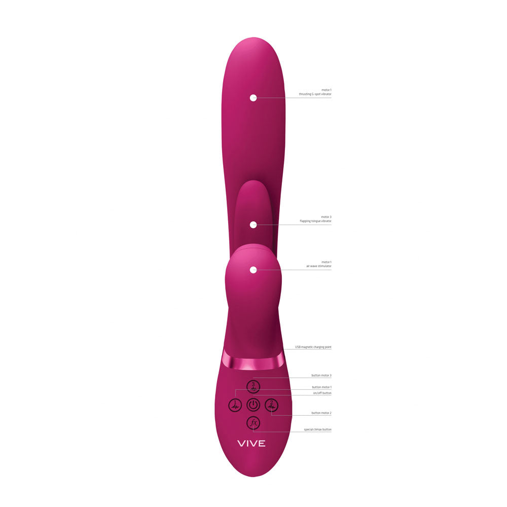 VIVE Ena Thrusting Vibrator - Flapping Shaft & Air Wave Stimulator | Waterproof & Quiet