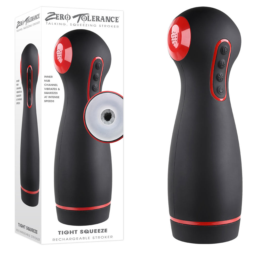 Zero Tolerance Tight Squeeze – Vibrating, Squeezing & Talking Stroker