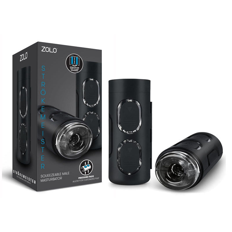 Zolo Strokemeister Masturbator - Squeezable Pads & Non-Slip Grip | Easy to Cleaning