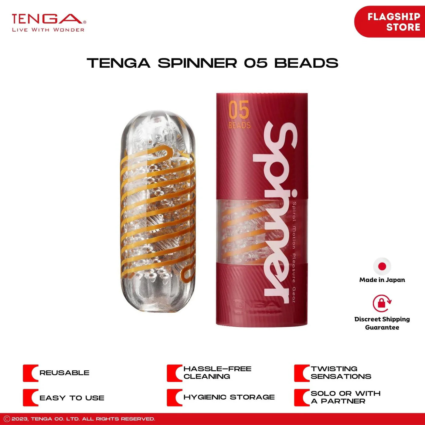 Tenga Spinner 05 Beads - Spiral Male Masturbation Sleeve with Lube Included