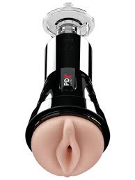 PDX Elite Cock Compressor Vibrating Stroker with Suction Base