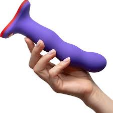 Bouncer Flashy Purple - Rotating Silicone Dildo with Internal Balls - Harness Compatible