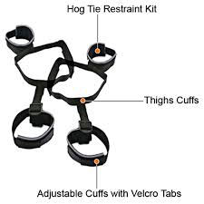 WhipSmart Hog Tie Adjustable Restraint Kit - Padded Wrist & Ankle Cuffs