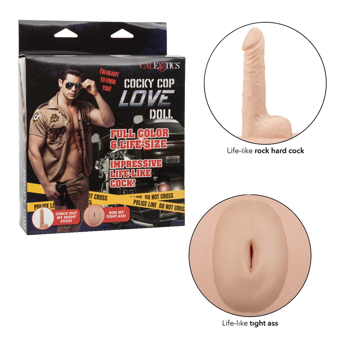 CalExotics Cocky Cop – Inflatable Male Sex Doll with 2 Holes