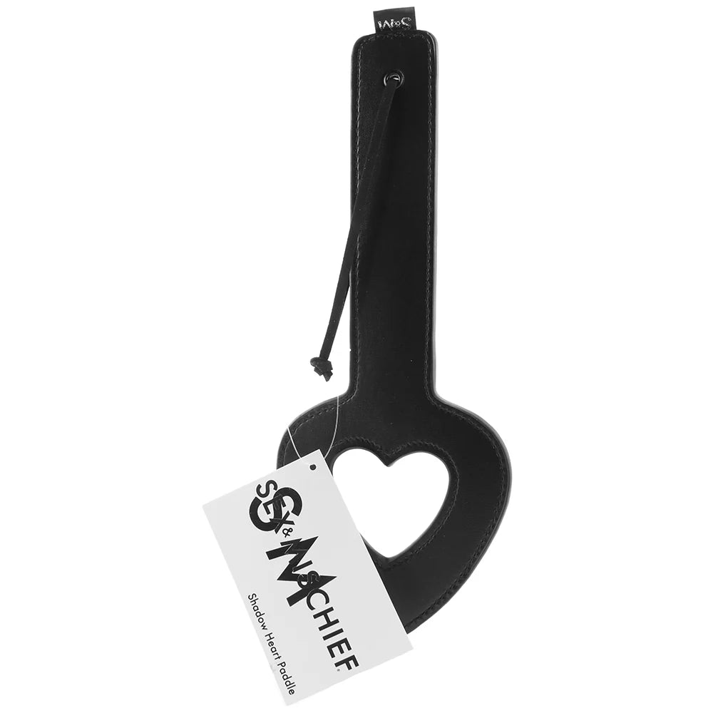 Sex & Mischief Shadow Heart Paddle - Black Paddle
