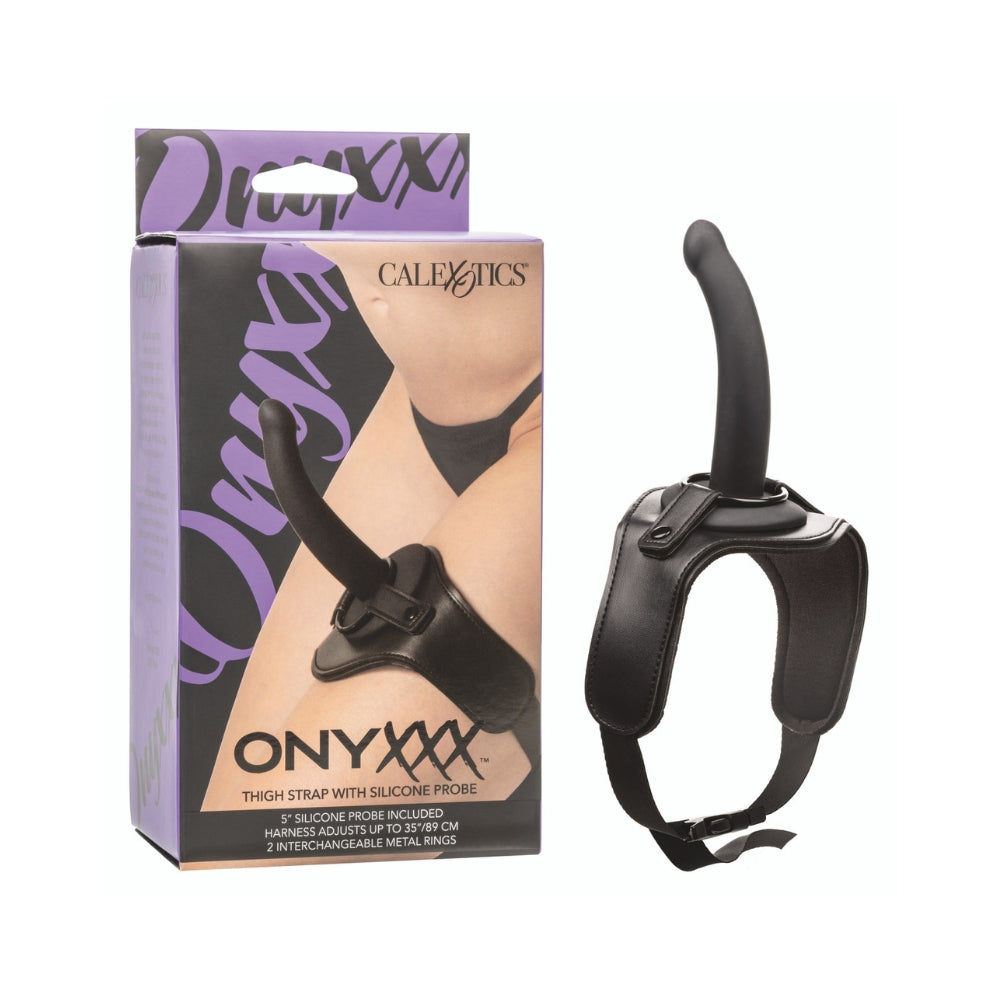 CalExotics Onyxxx Adjustable Thigh Strap with Silicone Strap-On (12.7cm)