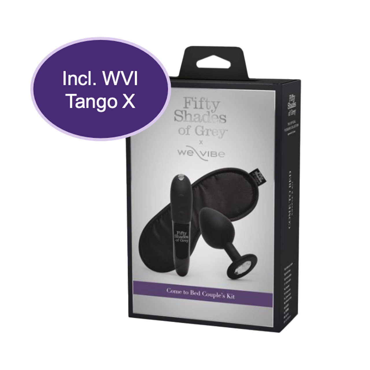 Fifty Shades x We-Vibe Tango X - Couples Kit with Bullet Vibrator, Butt Plug & Blindfold