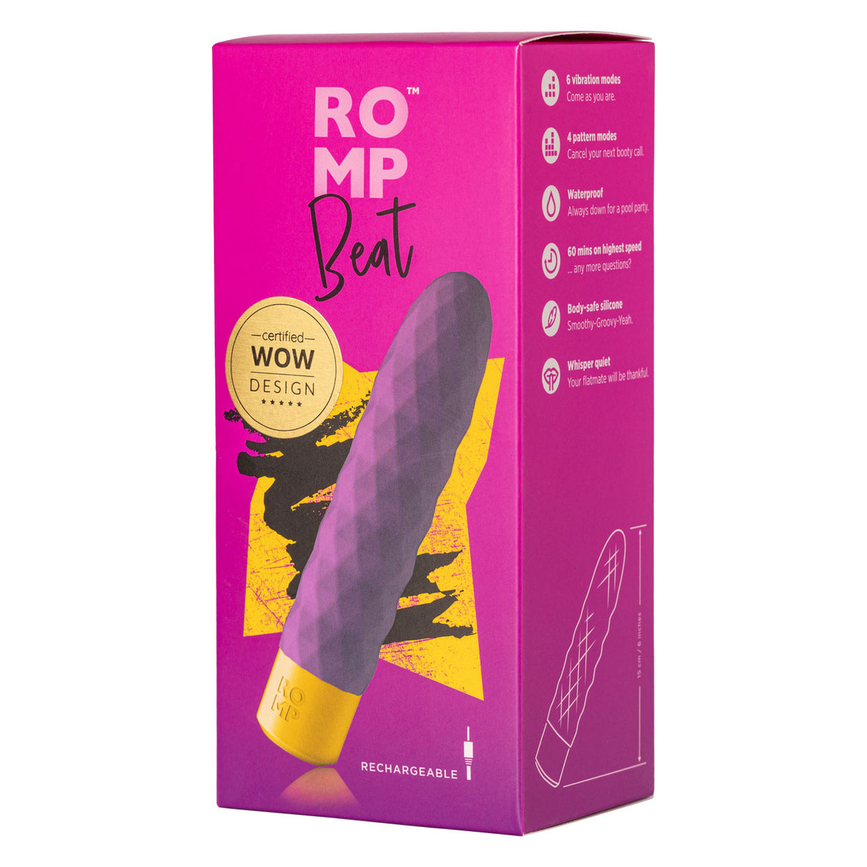 Romp Beat Bullet Vibrator | 6 Intensities & 4 Patterns | Body-Safe | Waterproof