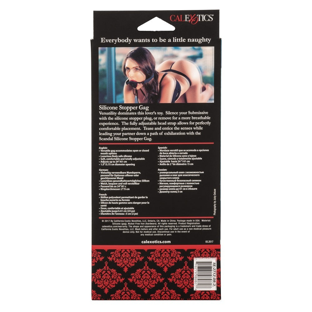 CalExotics Scandal Silicone Stopper Gag – Adjustable Open-Mouth Gag