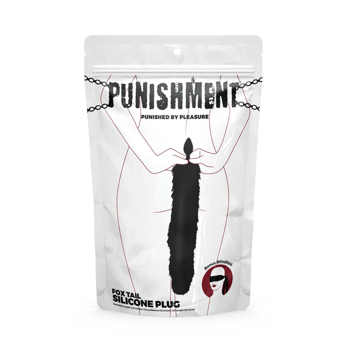 Punishment Fox Tail Smooth Silicone Butt Plug - 18" Tail