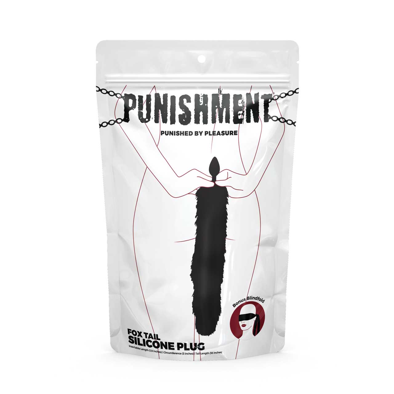 Punishment Fox Tail Smooth Silicone Butt Plug - 18" Tail