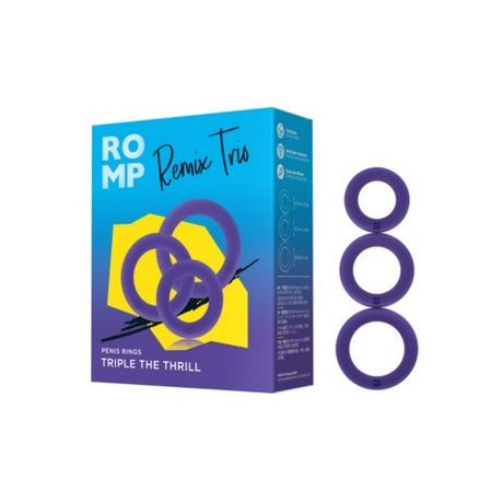 Romp Remix Trio - Set of 3 Stretchy Penis Rings | Body-Safe & Durable