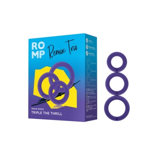 Romp Remix Trio - Set of 3 Stretchy Penis Rings | Body-Safe & Durable