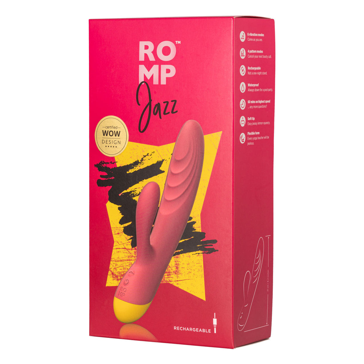 Romp Jazz G-Spot Vibrator - Soft Tip with 10 Vibrations - Waterproof