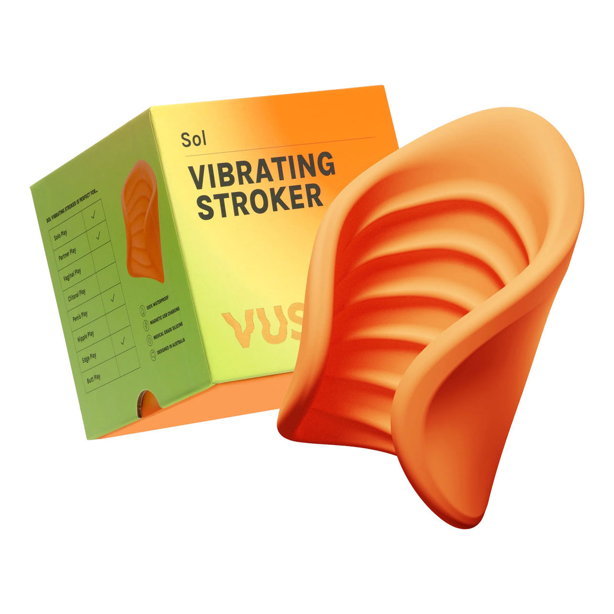 Vush Sol Vibrating Stroker with Flexible Grip Wings - Whisper Quiet & Waterproof