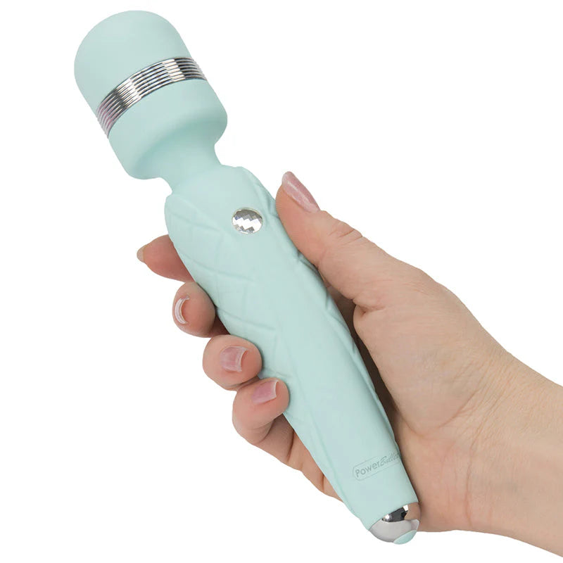 Cheeky Pillow Talk Petite Wand Massager (Teal) - Travel Lock, Flexible Head & Splash-proof