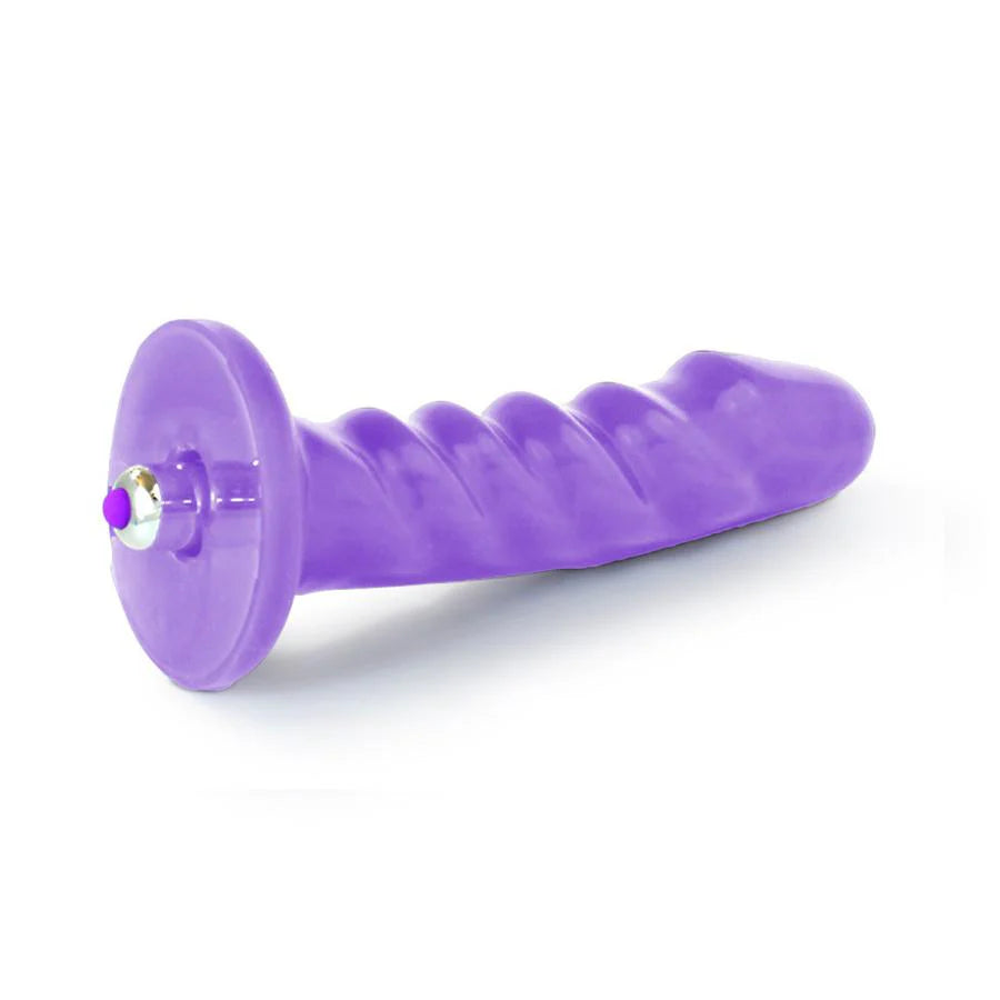 6.5" Echo Super Soft Ridged Dildo with Vibrating Bullet - Harness Compatible