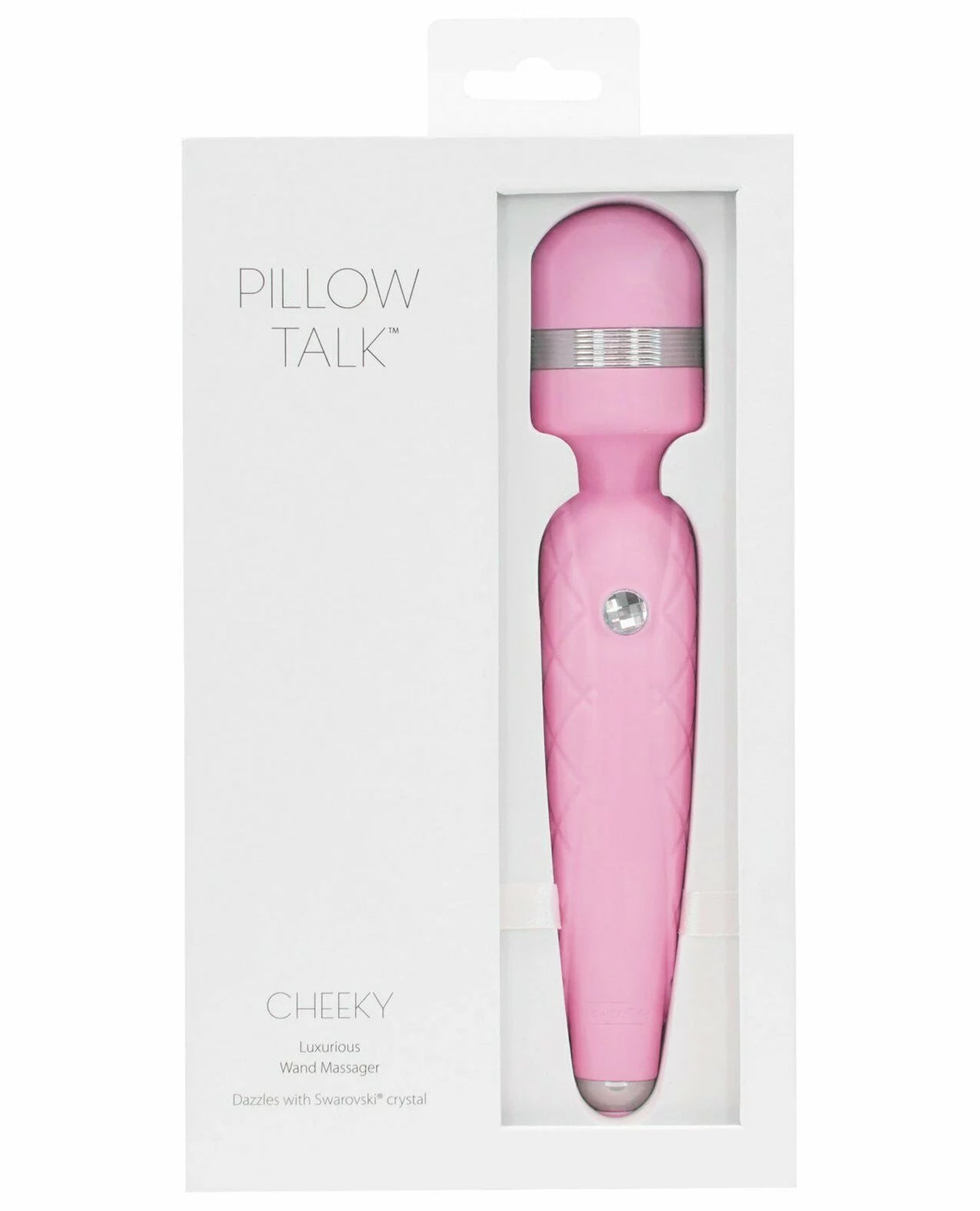 Cheeky Pillow Talk Petite Wand Massager (Pink) - Travel Lock, Flexible Head & Splash-proof