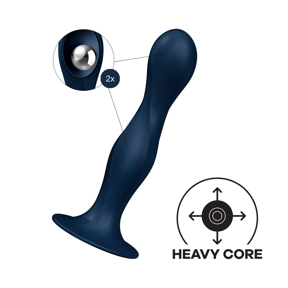 Satisfyer Double Ball-R Blue | Weighted Plug with Suction Base | Waterproof | Soft Silicone