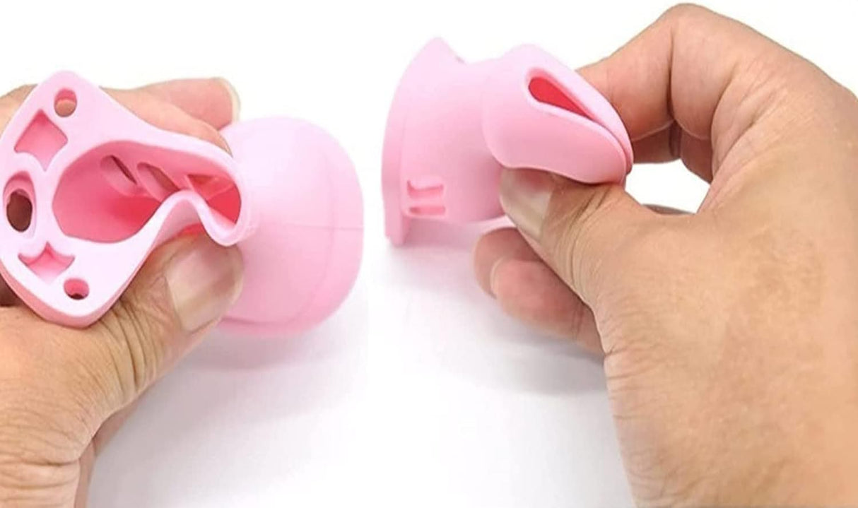 Pleasure Haven Silicone Chastity Cage (Pink)