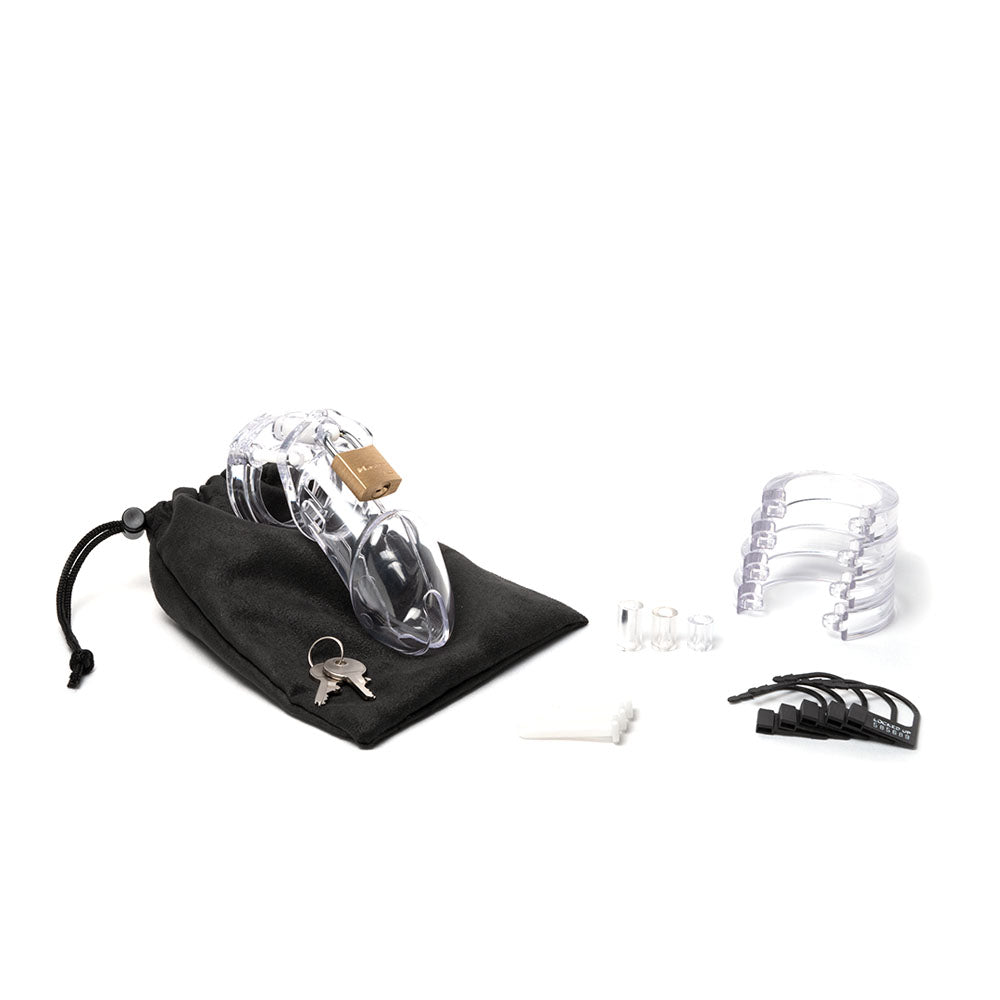 CB-6000 Chastity Cock Cage Kit - Clear 3.25"