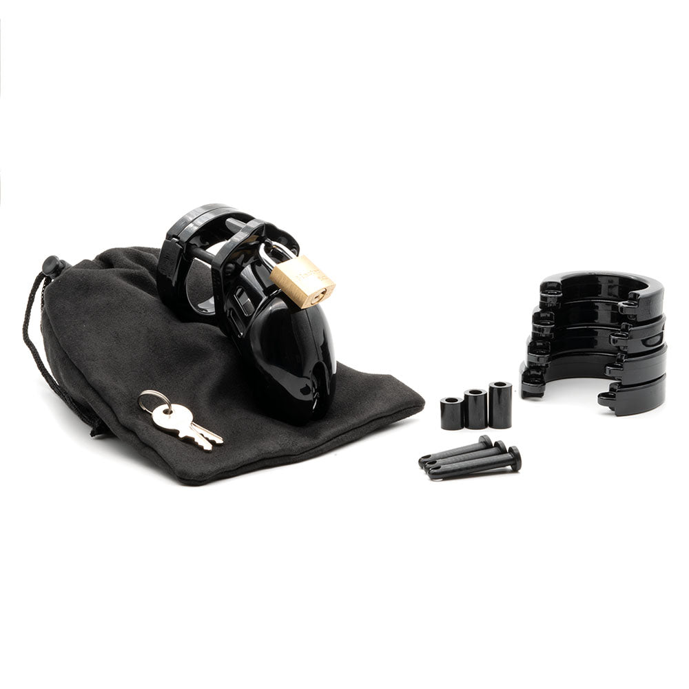 CB-6000S Chastity Cock Cage Kit - Black 2.5"
