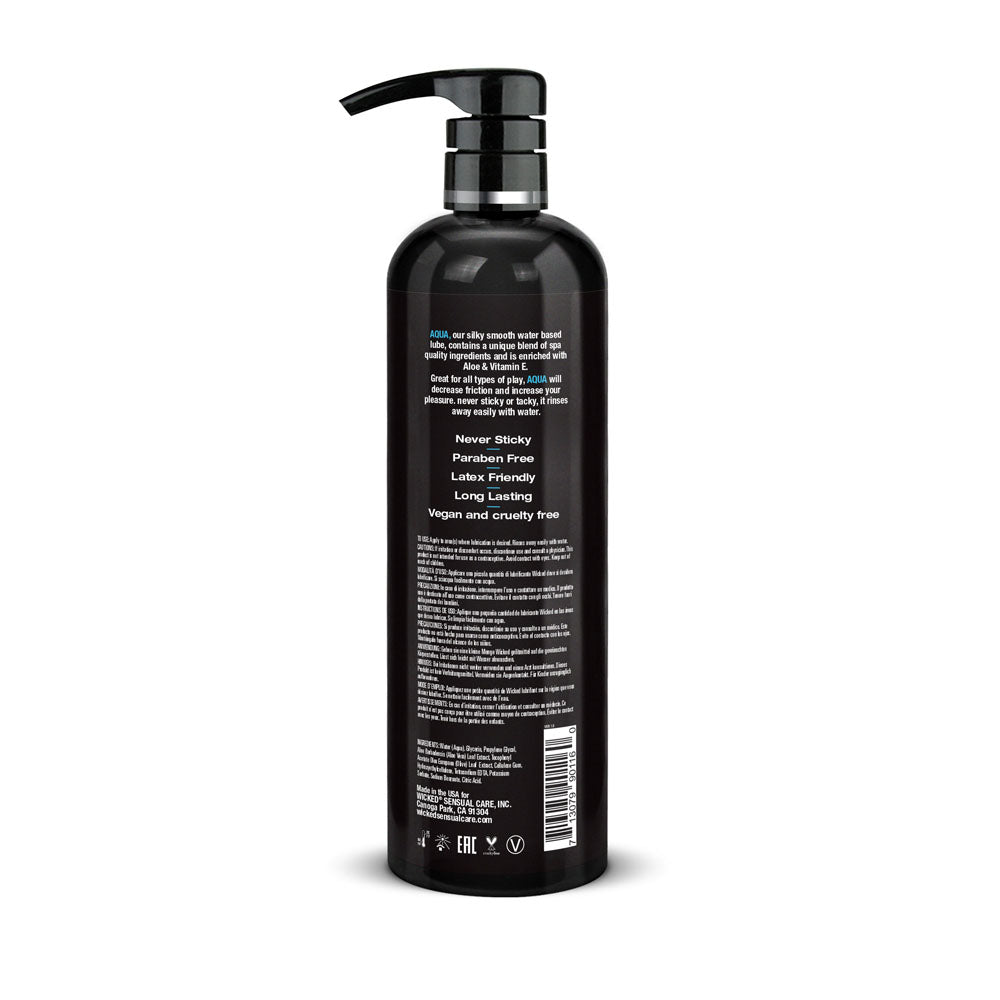 Wicked Aqua Silky Smooth Water Based Lubricant 476ml