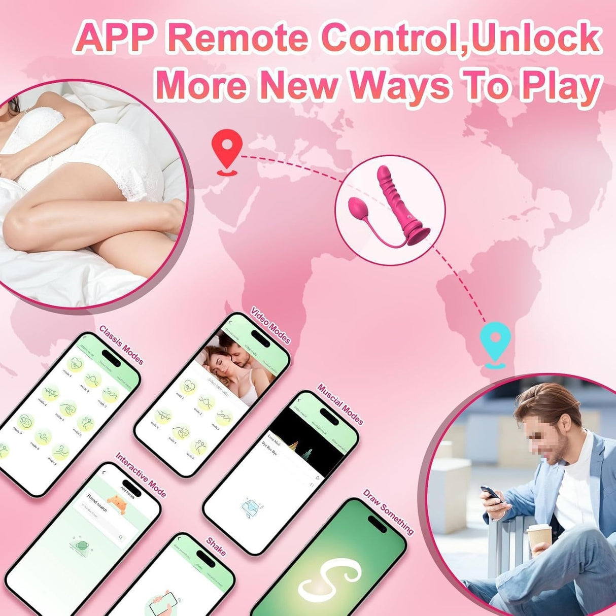 App Controlled Strap On with Rose Butt Plug - Harness Included