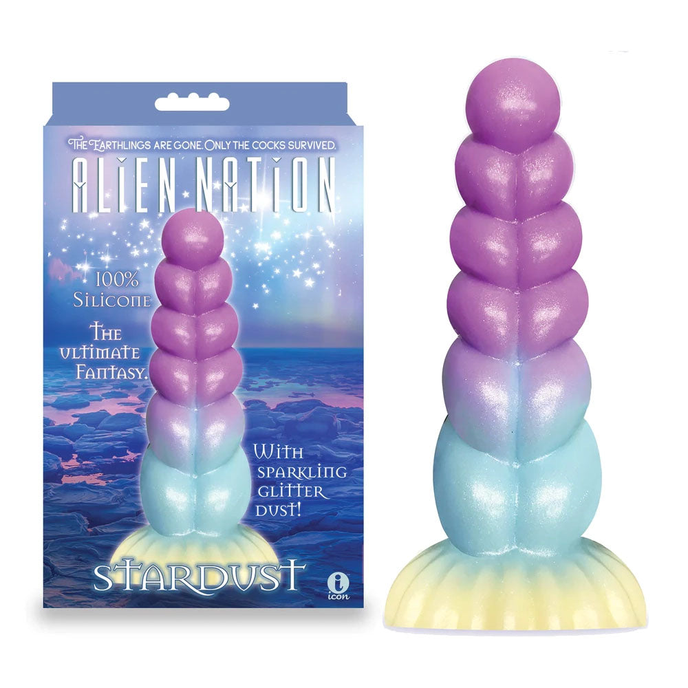 Alien Nation Stardust Glitter Rainbow Unicorn Horn Creature Dildo (21cm)