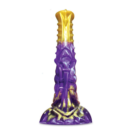 Alien Nation – Obelisk – Purple & Gold Fantasy Dildo with Ribbed Shaft (22.2cm)