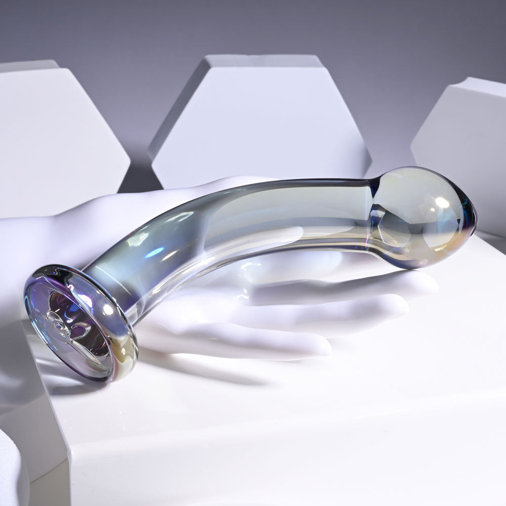 Playboy Pleasure Jewels King Glass Dildo - G-Spot & P-Spot Stimulation (16.3cm)