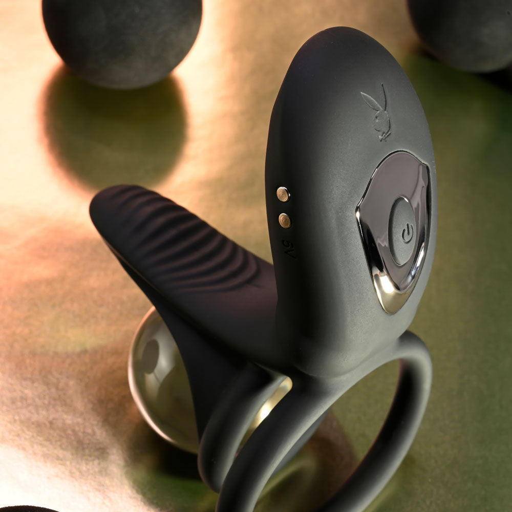 Playboy Pleasure Just Right Vibrating Cock & Ball Ring