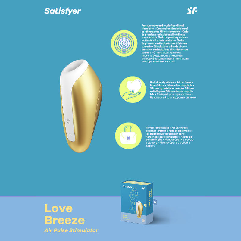 Satisfyer Love Breeze Yellow | Air Pulse & Vibration | Compact & Waterproof | Body-Safe Silicone